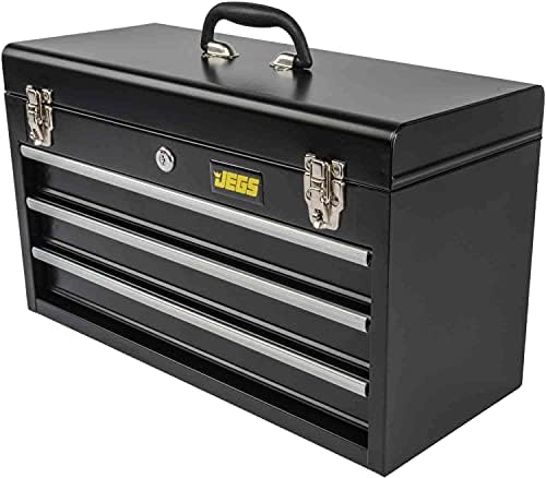 portable 3 drawer tool box on a desk or shelf