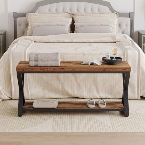 ibf rustic entryway bench with storage, rustic brown, package contents