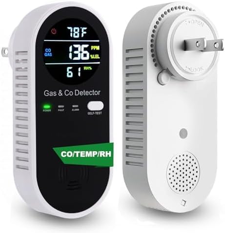 Combustible Gas & Carbon Monoxide Detector 4-in-1 Alarm by Vzmcov