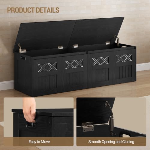hzuaneri 59" rustic storage chest and bench |, package contents