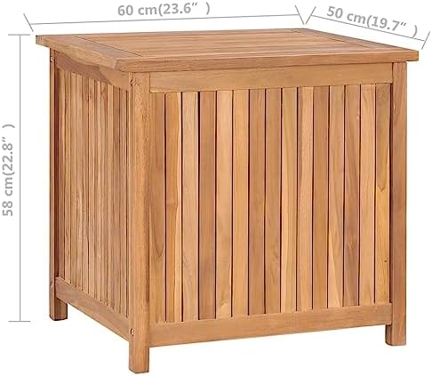 vidaxl patio storage box 23.6"x19.7"x22.8" solid wood teak, view 9