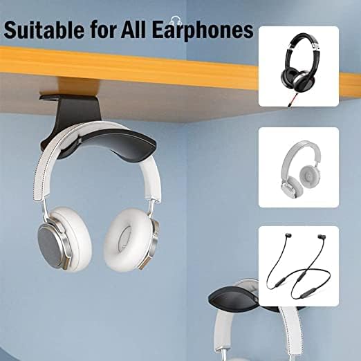 SIROLISA 2-Pack Headphone Stand Hanger Wall Hooks, Save Space Headset Stand - Image 4