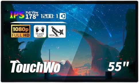 TouchWo 55" Interactive Touchscreen Monitor, Smart Board FHD 1080P Display by TouchWo