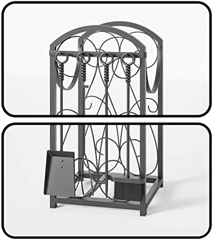 kingson firewood rack indoor/outdoor log holder, black, package contents