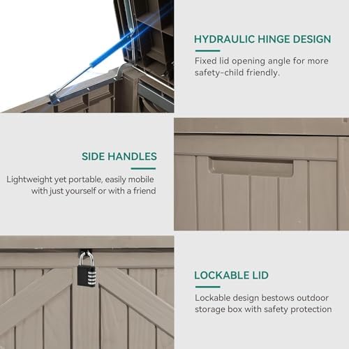 yitahome 150 gallon large outdoor storage box with, package contents