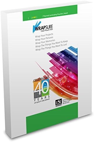 USI WrapSure Thermal Laminating Pouches/Sheets, Legal Size, 3 Mil Thick by USI