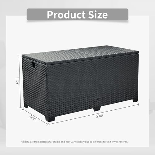 rattan star 180 gallon outdoor storage box deck on a desk or shelf
