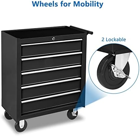 tuffiom 5-drawer rolling tool chest w/drawers & lock, package contents