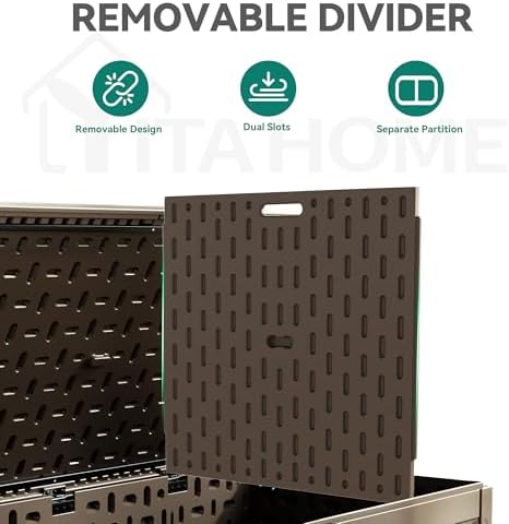 yitahome 320 gallon double-wall deck box with divider, close-up detail