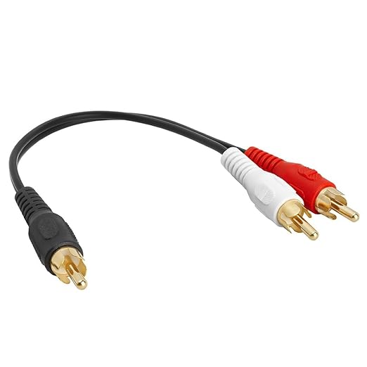 Cmple - Cmple - 1 RCA Male to 2 RCA Male Stereo Audio Y-Cable, 2 RCA Plugs to 1 - Image 2