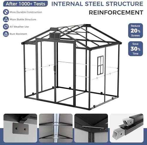 cdcasa 8x6x7 ft resin shed with floor included showing dimensions