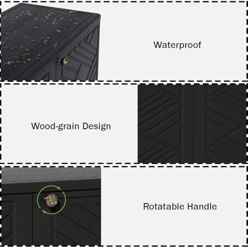 mrosaa storage box outdoor caninet,resin indoor storage box showing dimensions
