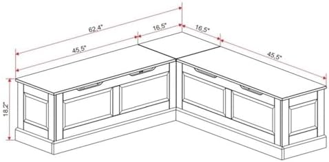 riverbay furniture backless wood corner kitchen breakfast nook, close-up detail