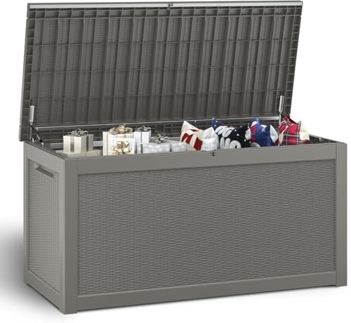 nunu lab 320 gal deck box, outdoor storage on a desk or shelf