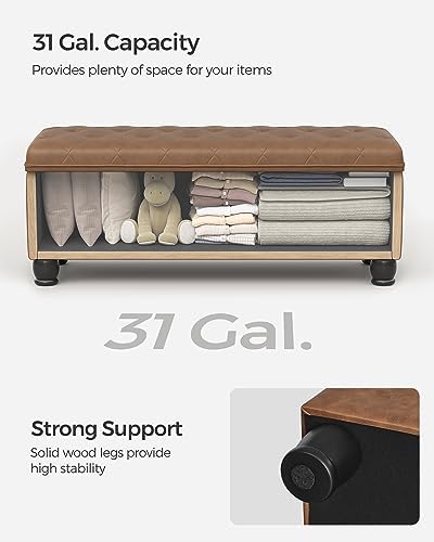 songmics storage ottoman, 46.5 inches long bed end on a desk or shelf