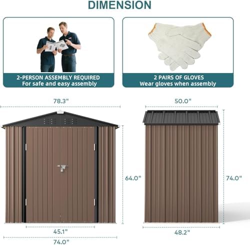 gizoon 6 x 4 ft outdoor storage shed on a desk or shelf