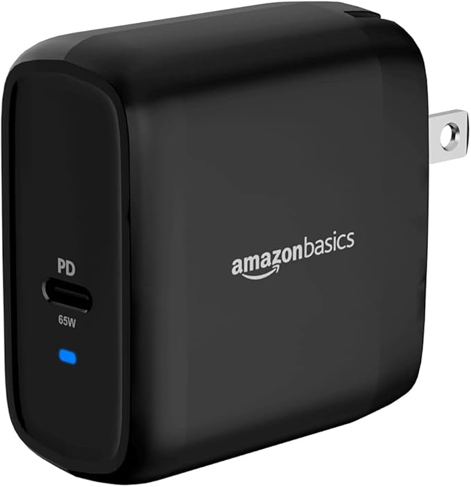 Amazon Basics 65W One-Port GaN USB-C Wall Charger by AmazonBasics