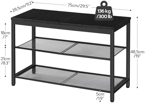 hoobro shoe bench, 3-tier shoe rack,industrial shoe organizer, close-up detail