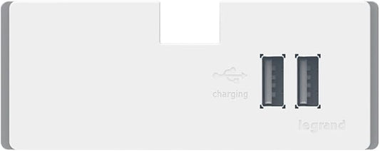 Legrand adorne Under-Cabinet USB Outlet Module in White by adorne