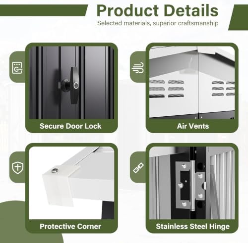 polar aurora 10x12 outdoor metal storage shed with, package contents