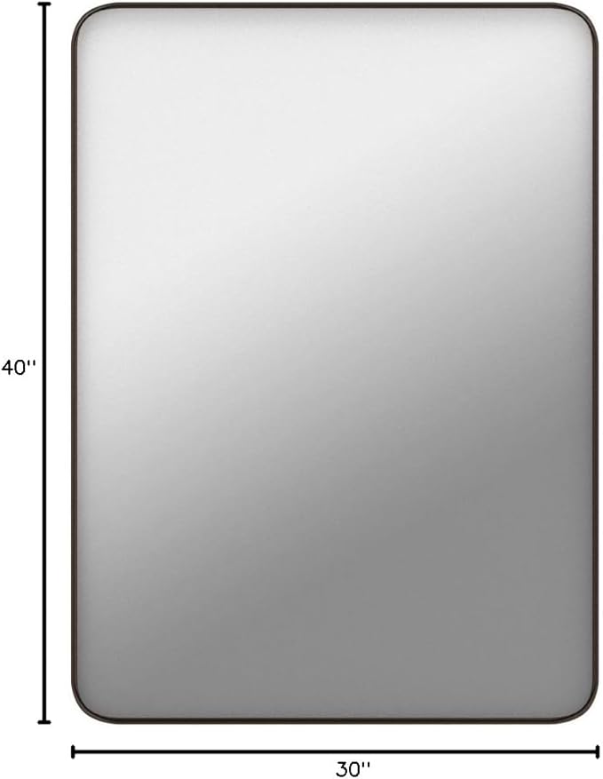 ANDY STAR Bathroom Mirrors for Wall, Rounded Rectangle Mirror, Framed in - Image 10