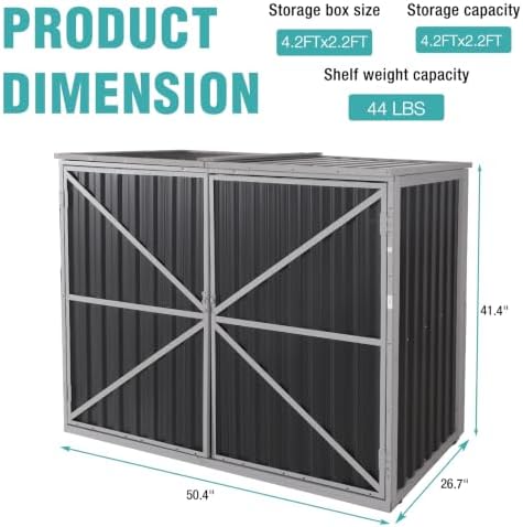 outdoor storage shed 4.2x2.2ft with metal frame & on a desk or shelf