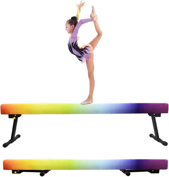 Adjustable&Foldable Gymnastics Balance Beam, 6FT/8ft High-Low Level Floor by GBVUGY