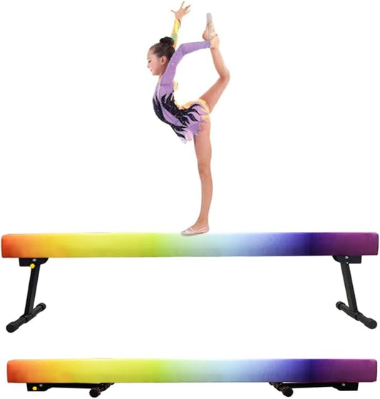 Adjustable&Foldable Gymnastics Balance Beam, 6FT/8ft High-Low Level Floor by GBVUGY