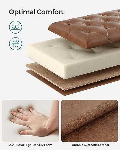 songmics storage ottoman, 46.5 inches long bed end, side view