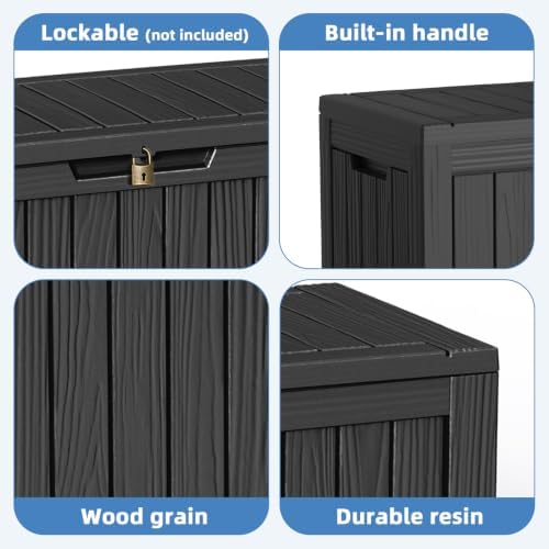 easyup outdoor storage box 100 gallon waterproof resin, side view