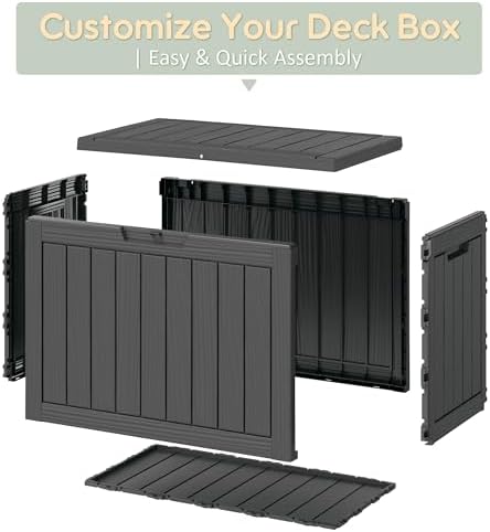 kamaboko 50 gallon outdoor storage box waterproof deck on a desk or shelf