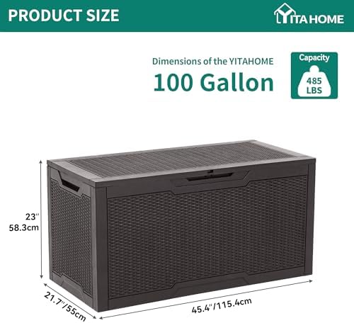 yitahome 100 gallon resin deck box, package contents