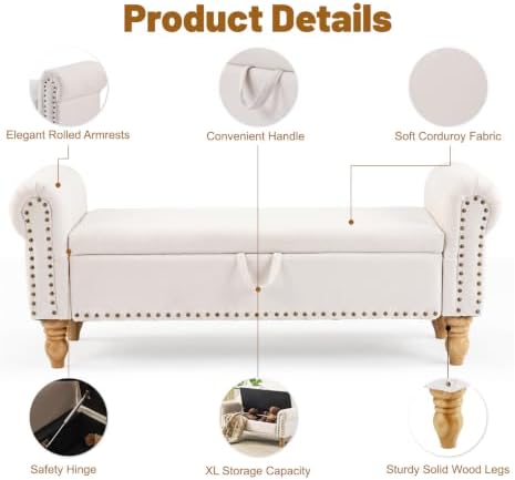 55" end of bed bench, upholstered bench with on a desk or shelf