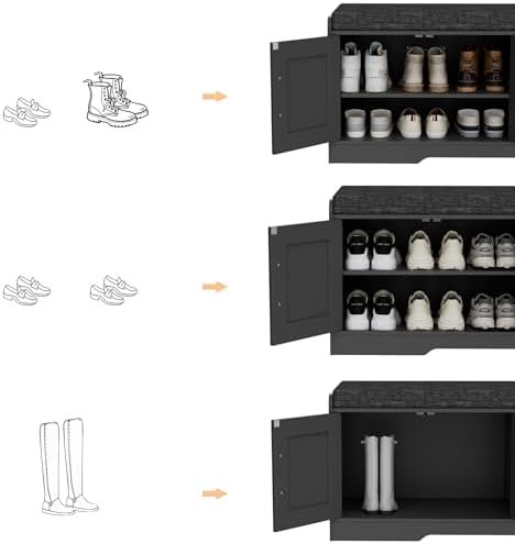 homleke shoe storage bench, 4 doors & thickened on a desk or shelf