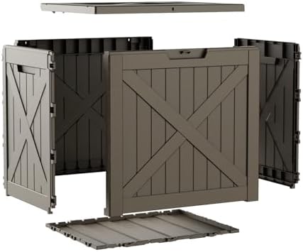 32 gallon waterproof resin storage deck box, light, view 9