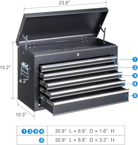metal tool box organizer | lockable tool chest showing dimensions