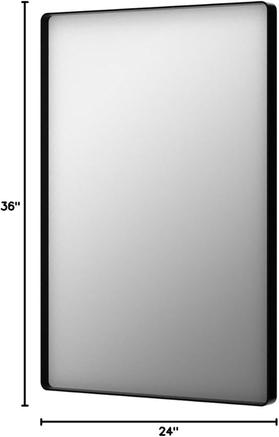 ISKM Black Framed Mirror for Bathroom 24" x 36" Decorative Rectangular Wall - Image 8