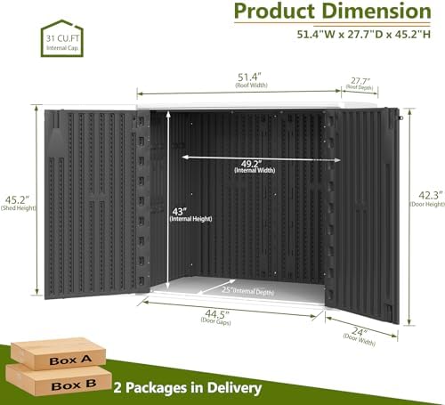 zzm 37 cu.ft outdoor storage shed with floor, close-up detail