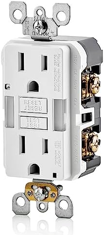 Leviton GFCI Outlet with Guidelight, 15 Amp, Self Test, Tamper-Resistant with LED Indicator Light, Replaces Plugged in Night Light, GFNL1-W, White
