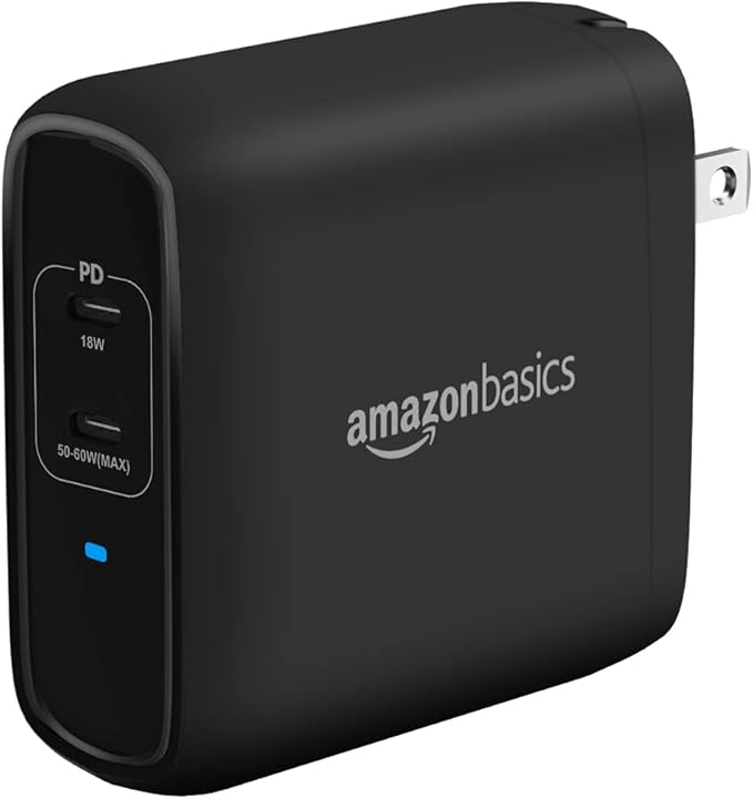 Amazon Basics 68W Two-Port GaN Wall Charger by AmazonBasics