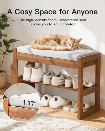 pipishell 26" pine wood shoe bench entryway with, package contents
