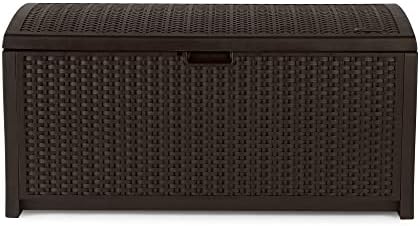 suncast outdoor storage box - 73 gallon mocha, package contents