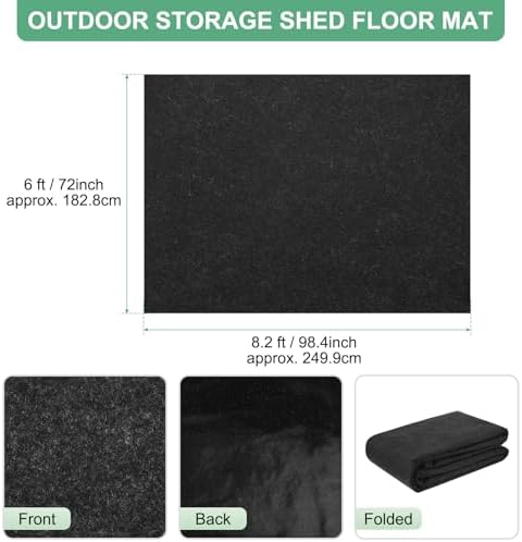 m meterxity outdoor storage shed mat, 6x8.2 ft shown in use