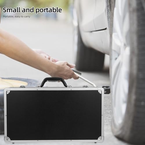 doitool aluminum tool box, hard storage case with, close-up detail