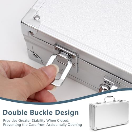 11.8 inch aluminum tool box portable, lockable handle showing dimensions