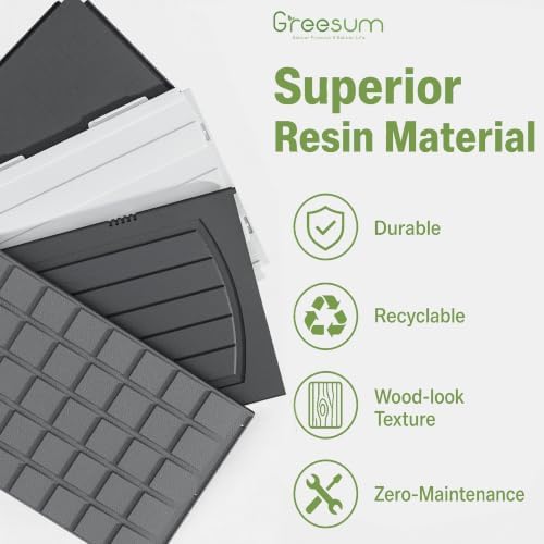 greesum 8x8 ft resin outdoor storage shed with, package contents