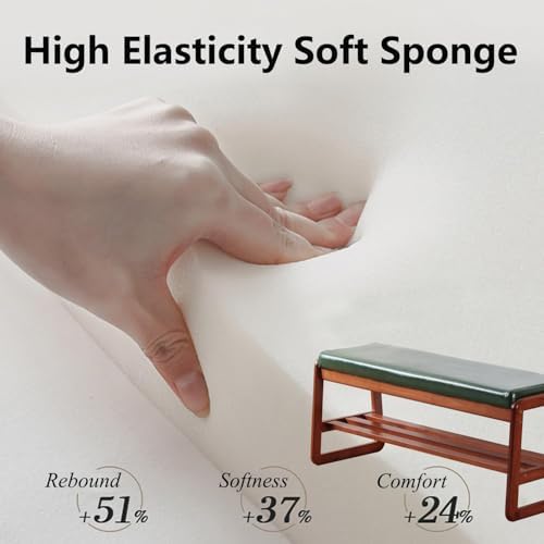 sobibo solid wood shoe bench, 2-tier wooden entryway, close-up detail