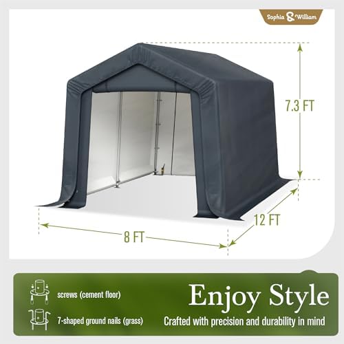 sophia & william storage shed, 8x12 ft portable, close-up detail