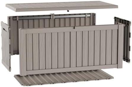 lausaint home 150 gallon resin deck box, package, view 9