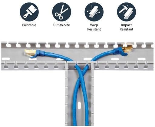 StarTech 5.6ft Server Rack Cable Management, TAA (AD105X1) | Customizable 2in x 1in Open Slot Network & Data Finger Duct Wire Raceway Organizer with Cover